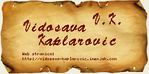 Vidosava Kaplarović vizit kartica